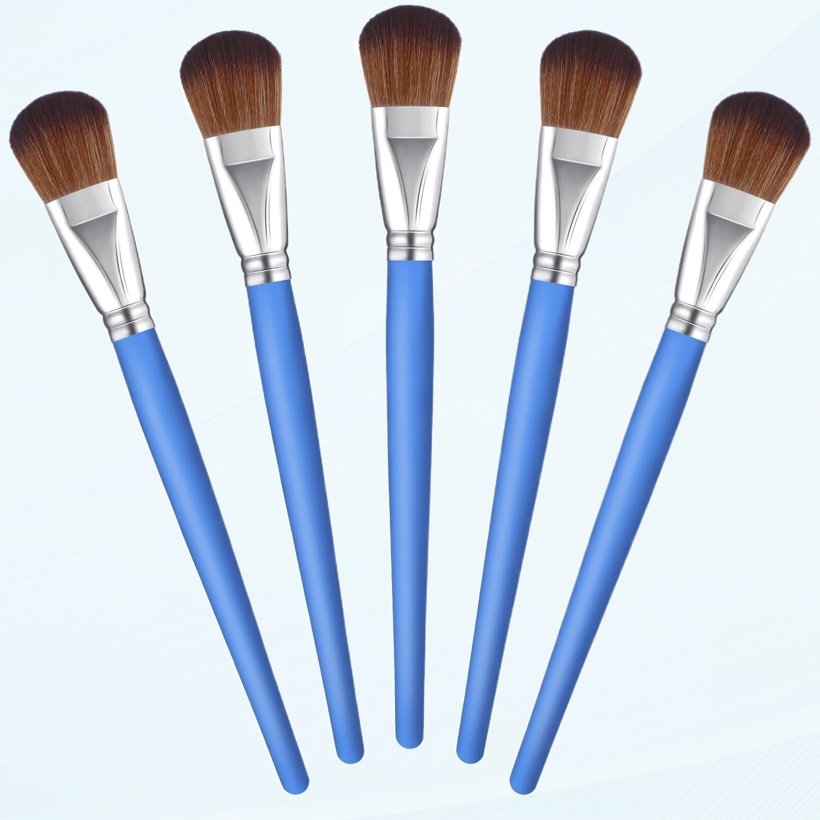 5 pcs 1 inch Mop Paint Brushes Mop Brush for Acrylic Painting Oval