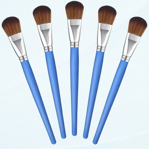 5 pcs 1 inch Mop Paint Brushes Mop Brush for Acrylic Painting Oval Blending Craft Mop Paint Brushes Large watercolor brush with short wooden handle for art painting supplies beginner artist