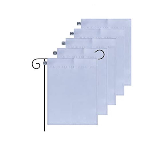 5 pcs 12x18Inch Double-Sided Solid Sublimation Blank Polyester Flags DIY for Garden and Yard Blank Canvas Banner for Vinyl and Ink Sublimation Blanks 300D Polyester 3-Layer Weave Strands