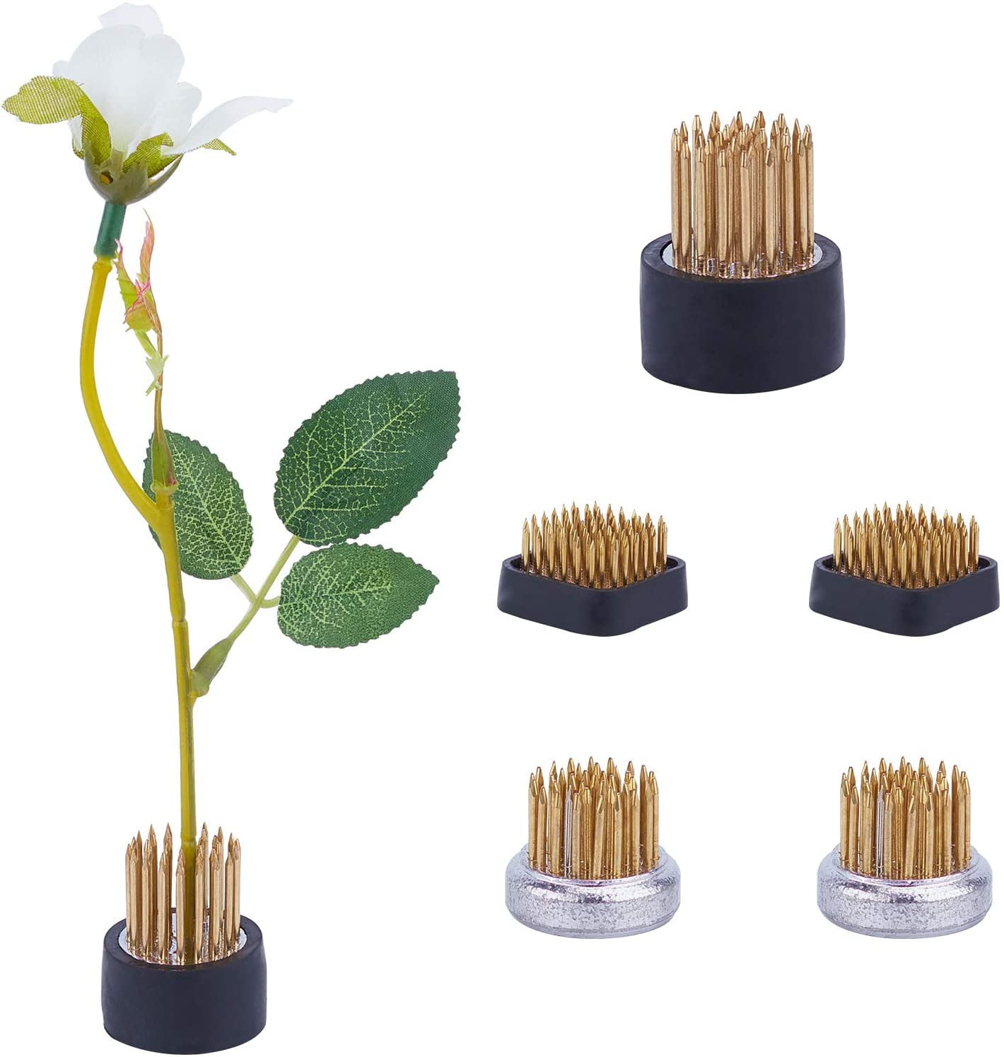 5 pcs 3 Sizes Mini Ikebana Flower Holder Square/Round Floral Arranging Pin Frog Spiky Frog Fixed Holder Tools for Plants Making DIY