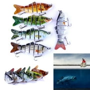 5 pcs 6 Segment Fishing Lures for Freshwater and Saltwater, Lifelike Swimbait for Bass Trout Crappie, Slow Sinking Bass Fishing Lure, Amazing Fishing Gifts for Men, Must-Have for Family Fishing Gear