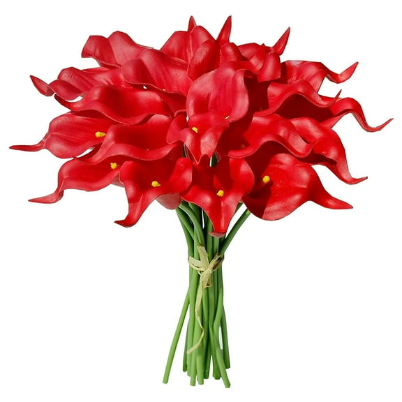 5 pcs Artificial Calla Lily Flowers, 13.5'' Long Stem Lilies Flower, Fake Latex Flowers Real Touch for DIY Wedding Bouquet Party Home Table Centerpieces Decor