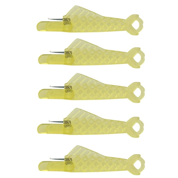 5 pcs Automatic Sewing Needle Threader, Fish Type Quick Needle Threaders for Hand Sewing, Sewing Machine Needle Threader Tools, Sewing Supplies,Designed for Sewing Lovers Alike,3 Colors(Yellow)