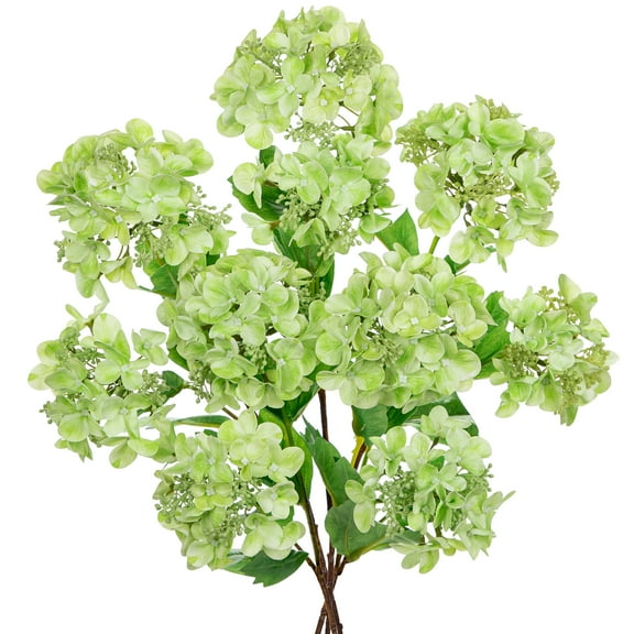 5 pcs Hydrangea Artificial Flowers 19"Real Touch 2 Flower Heads Faux Hydrangeas Realistic Silk Hydrangea Wedding Centerpieces for Tabletop Decor Indoor Outdoor Home Decor Green
