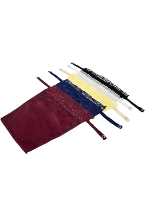 5 pcs Lady Lace Clip-on Mock Camisole Bra Insert Overlay Modesty Panel Vest,Lady Lace Anti Peep Invisible Bra Vest for Women,Modesty Panels for Low Cut Tops,Mock Camisole Insert