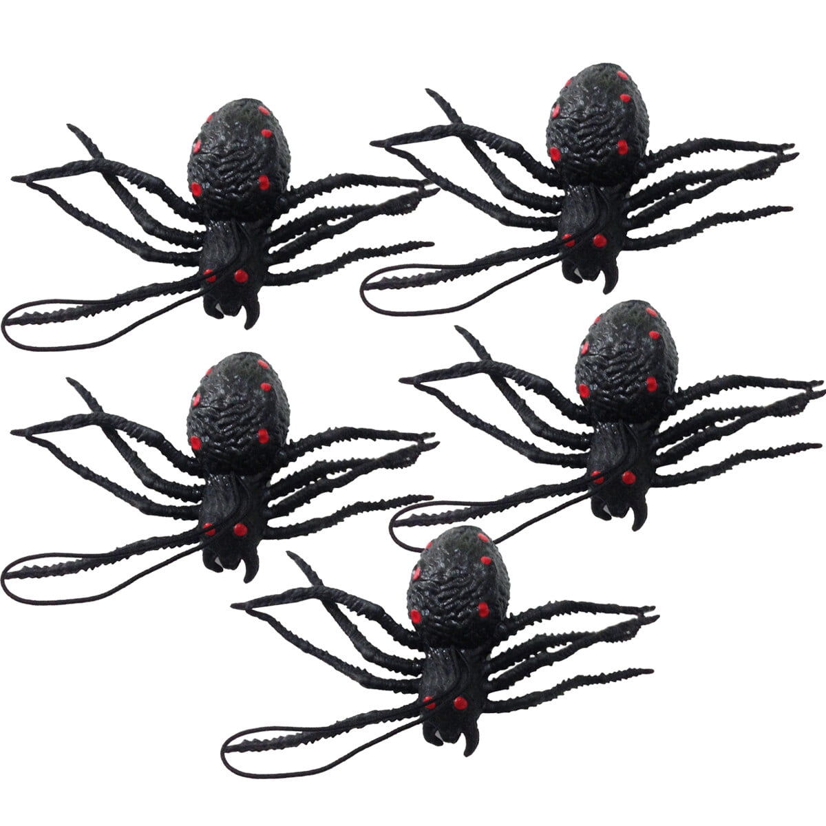 5 pcs Latex Fake Spider Practical Jokes Props Realistic Rubber Spider