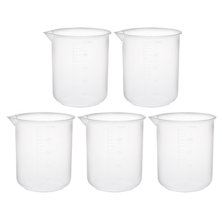 5 pcs Measuring Cup Labs PP Graduated Beakers 500ml