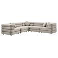 thumbnail image 1 of 5 pcs Modular Sofa Sectional, Tufted, Brown, Velvet, Living Room Lounge Cafe Lobby Hospitality Restaurant, Modern Contemporary, HB37391, 1 of 13