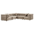 thumbnail image 1 of 5 pcs Modular Sofa Sectional, Tufted, Brown, Velvet, Living Room Lounge Cafe Lobby Hospitality Restaurant, Modern Contemporary, HB37393, 1 of 13