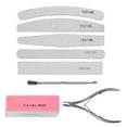thumbnail image 1 of 5 pcs Nail Sanding File, Manicure File sets Nail Include Nail Pusher, Cuticle Nipper, Sponge, 1 of 8