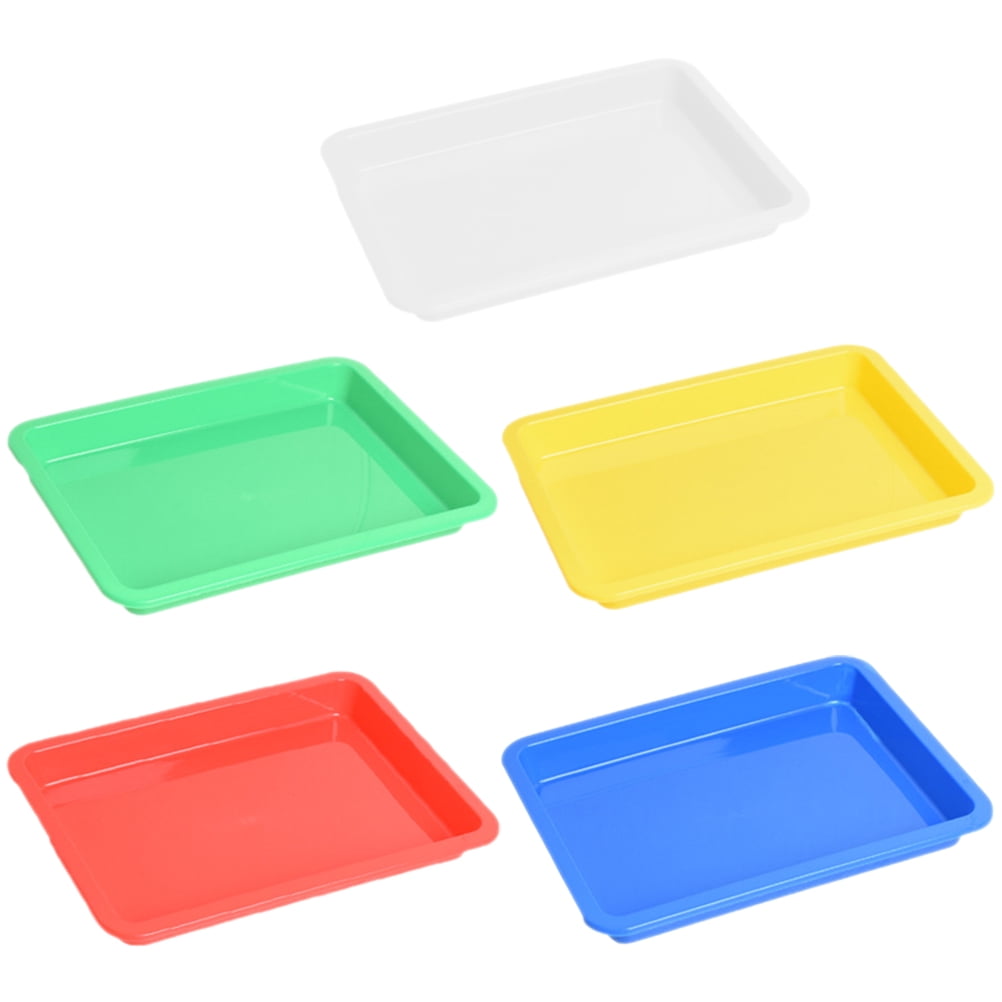 5 pcs Plastic Art Trays Activity Organizer Tray Plastic Serving Tray