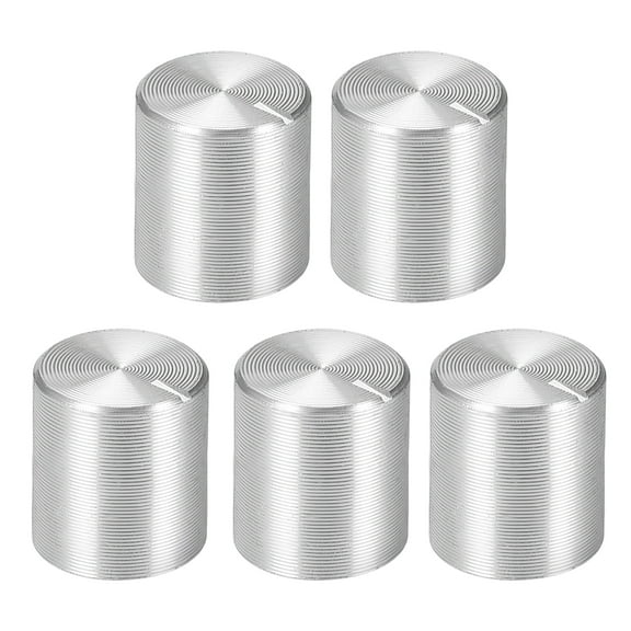 5 pcs Potentiometer Knob Knurled Shaft Black Aluminum 6mm Shaft Dia. Rotary Knob 10mmx10mm Volume Control Knob
