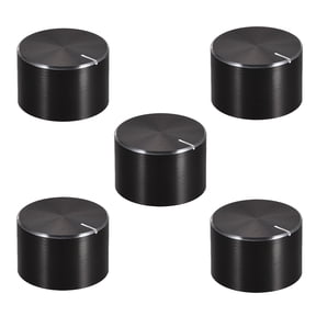 5 pcs Potentiometer Knob Knurled Shaft Black Aluminum Smooth Surface Rotary Knob 20mmx13mm Volume Control Knob