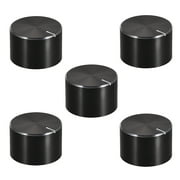 5 pcs Potentiometer Knob Knurled Shaft Black Aluminum Smooth Surface Rotary Knob 20mmx13mm Volume Control Knob