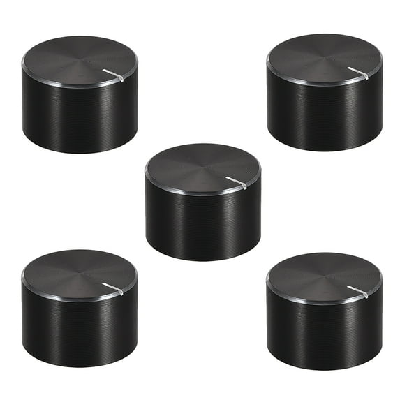 5 pcs Potentiometer Knob Knurled Shaft Black Aluminum Smooth Surface Rotary Knob 20mmx13mm Volume Control Knob