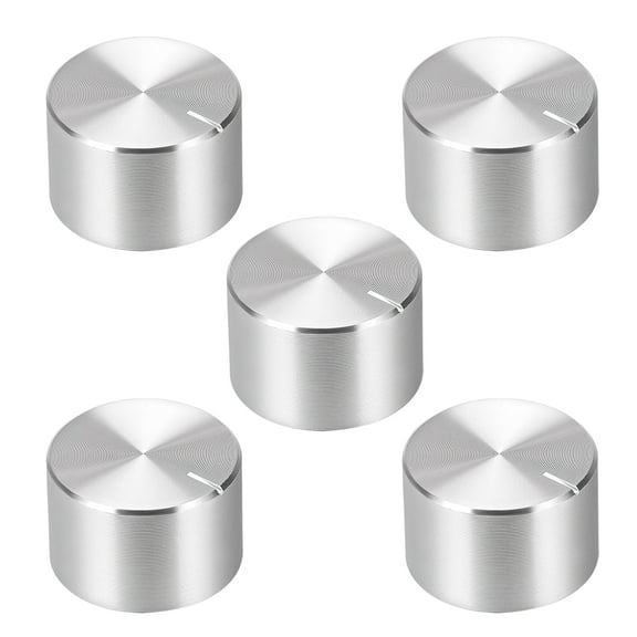 5 pcs Potentiometer Knob Knurled Shaft Silver Tone Aluminum Smooth Surface Rotary Knob 20mmx13mm Volume Control Knob