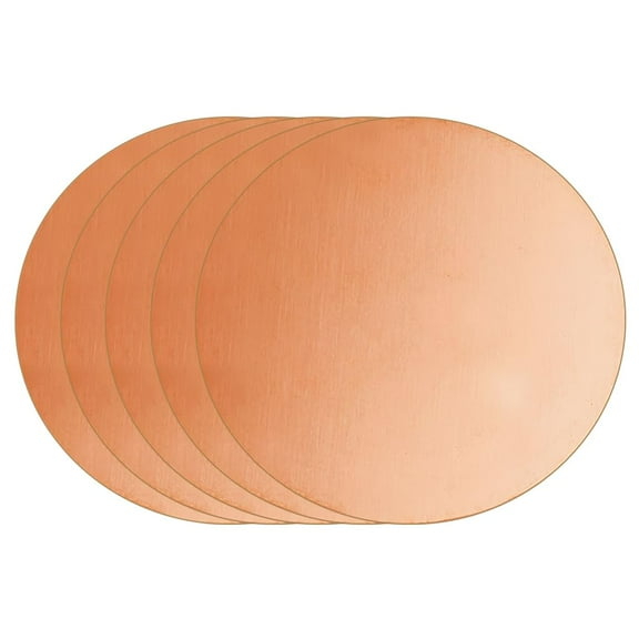 5 pcs Pure Copper Round Plate 2.4 inch Diameter Rose Gold Brass Sheet Copper Metal Sheet Round Brass Disc Sheet for DIY Crafts Home Improvement Electricity Engraving 0.5mm Thick