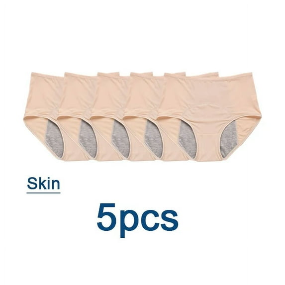 5 pcs/Set Leak Proof Menstrual Panties Women Period Underwear Sexy Pants Physiological Underwear Plus Size Waterproof Briefs & Gift