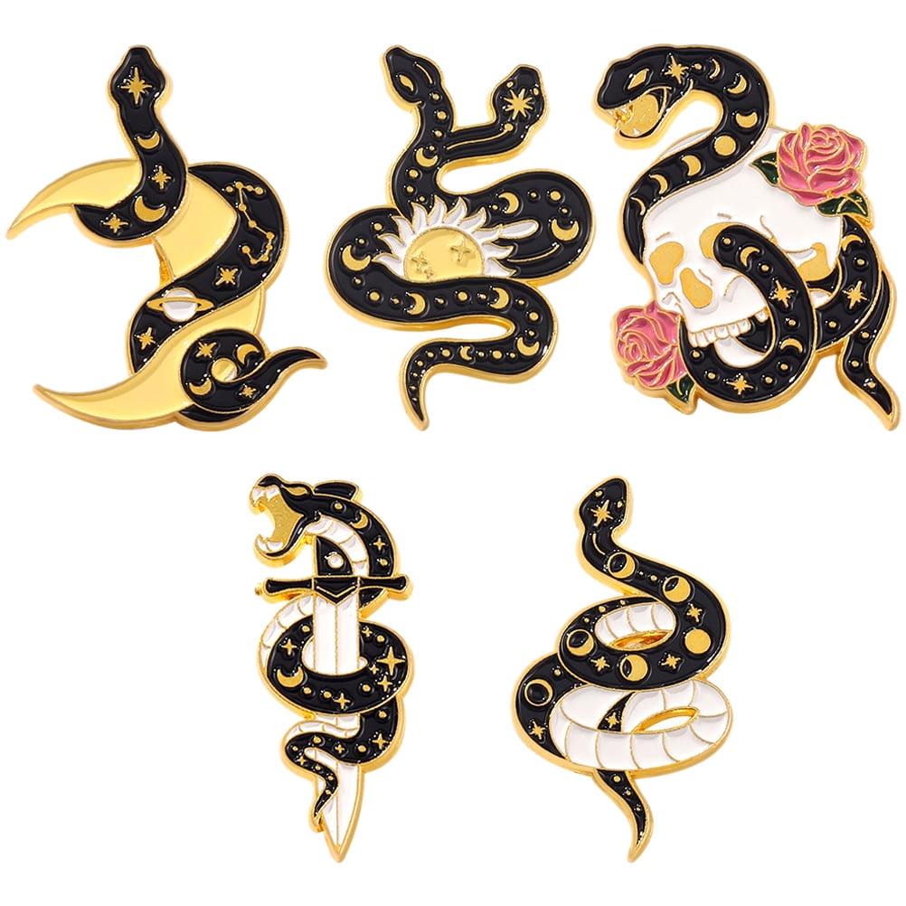 5 Pcs Snake Brooch Animal Design Brooch Badge Snake Lapel Pin Animal