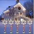 thumbnail image 1 of 5 pcs Solar Lights Outdoor Christmas Decorations Courtyard Ground Mounted Lawn Lights,Light up Snowflake Star Christmas Outdoor Yard Decor for Garden/Lawn/Tree/Pathway/Patio The Holiday, 1 of 6