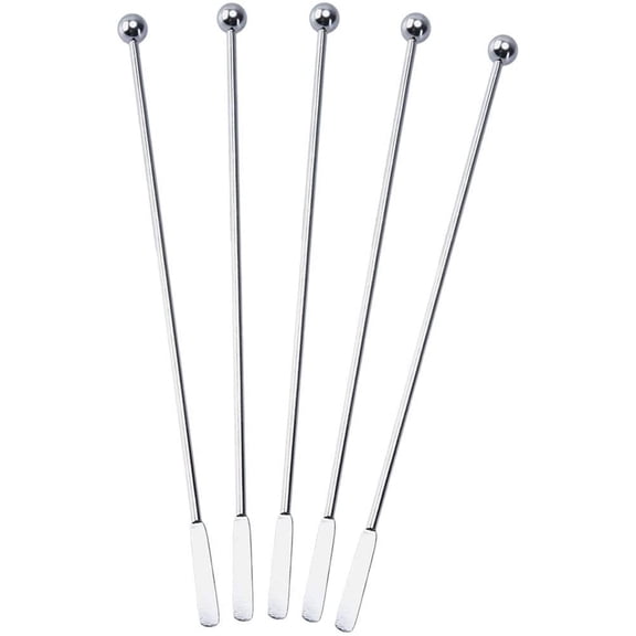 5 pcs Stainless Steel Coffee Beverage Stir Sticks Cocktail Stirrers Drink Swizzle Stick 7.4" Swizzle Stick Picks Tools
