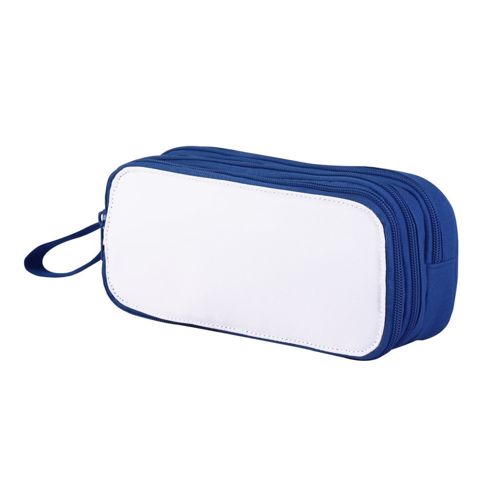 5 pcs Sublimation Blank Polyester Pencil Cases Hand-held Pencil Cases Suitable  for Students To Use For Heat Transfer Print(blue)