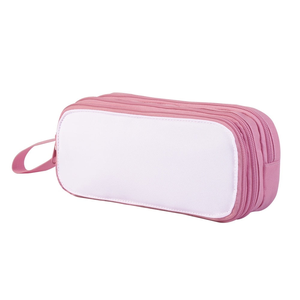 5 pcs Sublimation Blank Polyester Pencil Cases Hand-held Pencil Cases Suitable for Students To Use For Heat Transfer Print(pink)