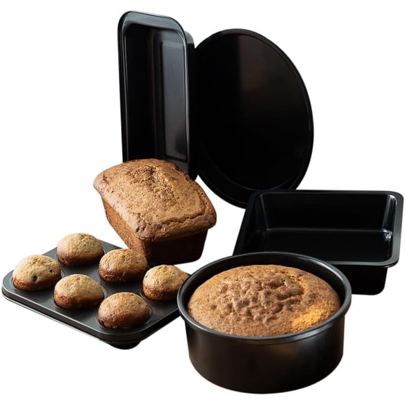 5-piece Baking Set - Versatile and Oven Safe Bakeware Set - Durable Bakeware Set - Baking Cookware - Kitchen Baking Pans, Kitchen Essentials - Baking Pan Set by Roppa