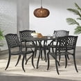 thumbnail image 1 of 5-piece Cast Aluminum Black Sand Outdoor Dining Set, 1 of 10