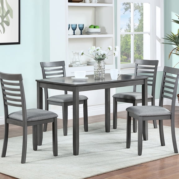 5-piece Dining Set with 4 Chairs, High-quality MDF Tabletop, Sturdy Wooden Backrests - For Relaxed Dining, Easy to Clean Surface
