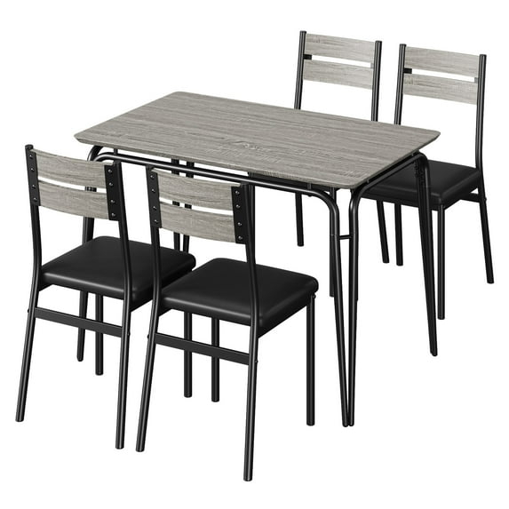 43.3" 5-Piece Dining Set for 4 with Upholstered Chairs - Modern Rectangular Table for Small Spaces/Apartments