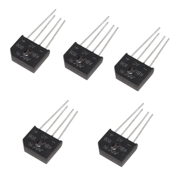 5 piece GBU606 Bridge Flat Bridge 6A 600V Single Pin