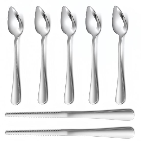 5-piece Grapefruit Spoons and 2-piece Grapefruit Knife,stainless steel