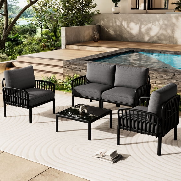 5-piece Modern Patio Set / Flexible Configuration for Patio Layouts