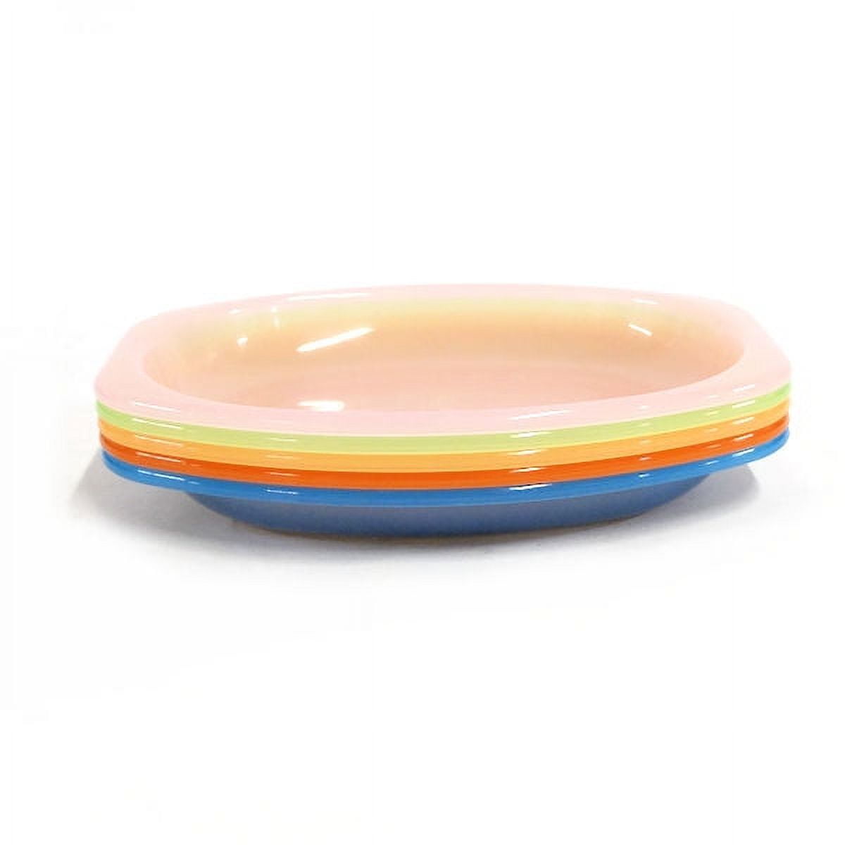 5piece Plastic Microwavable Serving Plate Set, Assorted Colors