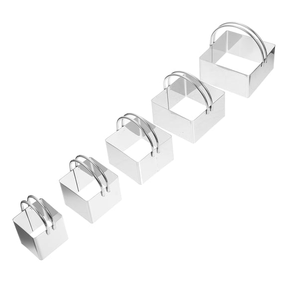 FELTECHELECTR Stainless Steel Mousse Rings Silver Baking Mold for Cookies and Cakes 5Pcs