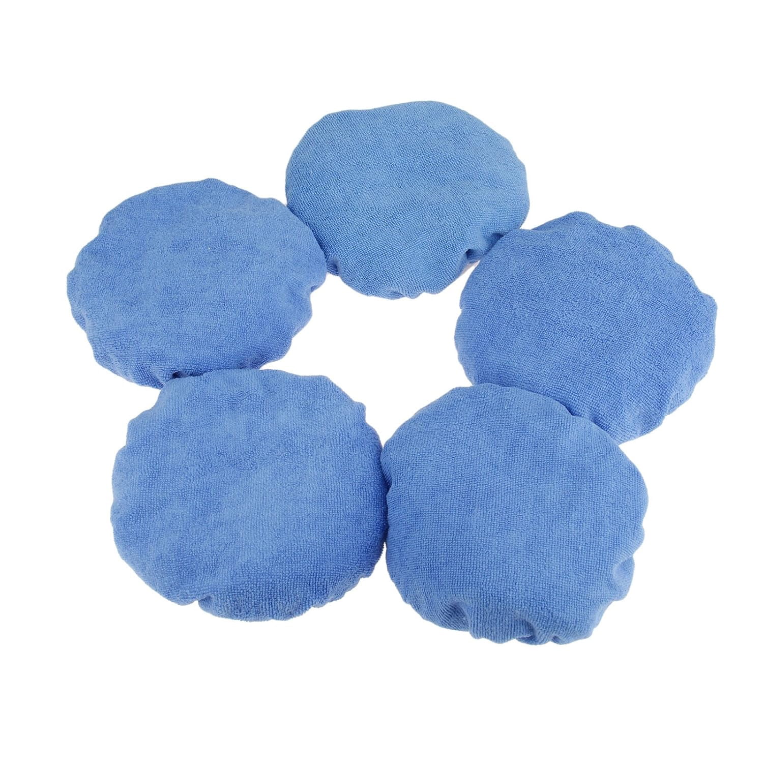 5-piece car buffer cover, chamois cover pads blue 9-10 inch waxing cover set, suitable for buffer polisher polishing waxing coverage