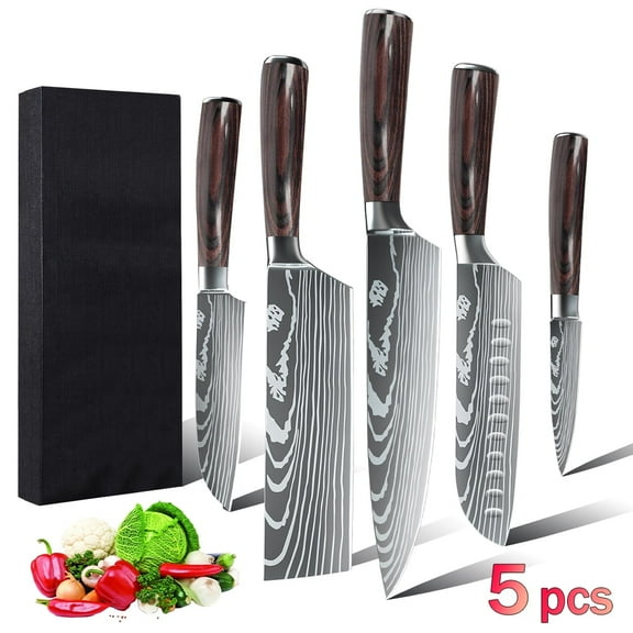 5-piece knife set professional chef knife set with gift box, high carbon stainless steel, perfect for home or restaurant holiday gifts