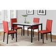 thumbnail image 1 of 5-piece metal set with faux marble table and red seating / Adds charm to dining room, 1 of 3