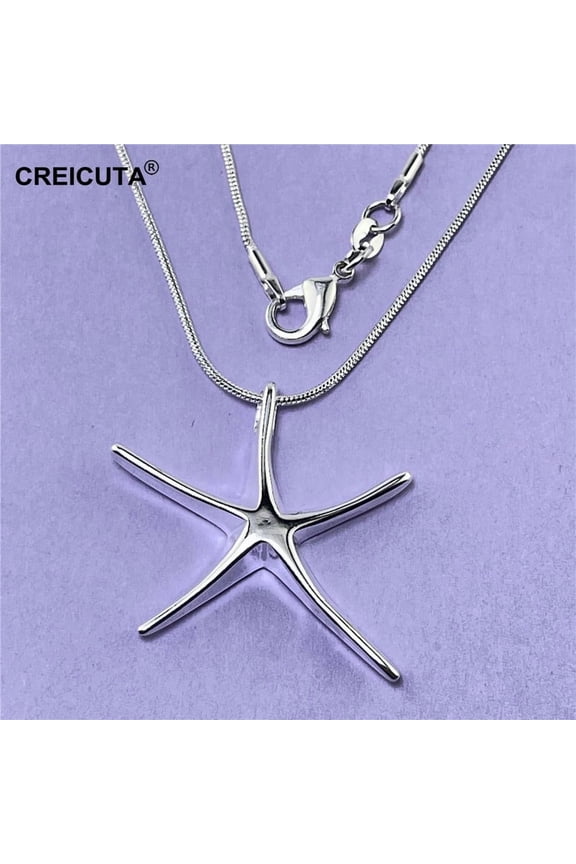 5-piece pack S925 Silver Starfish Pendant Necklace  Ocean-Inspired Elegant Jewelry for Women