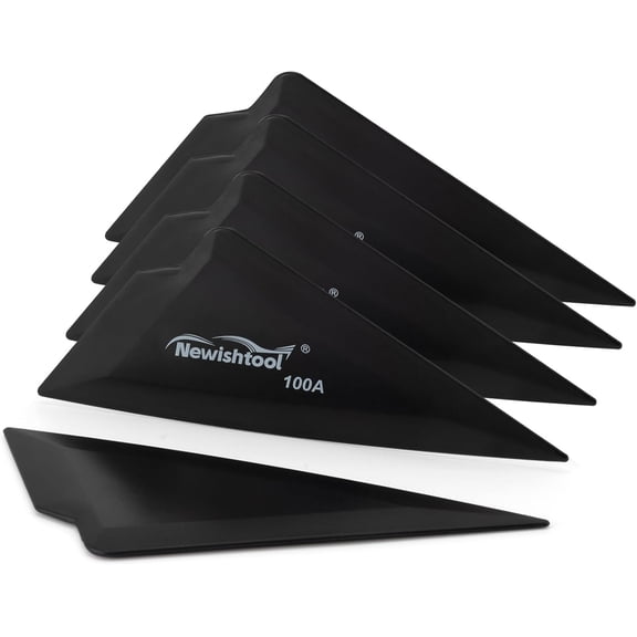 5-piece window tinting tools triangle scraper, 100 hardness black corner tool multi-sided edge suitable for, car wrapping, film application