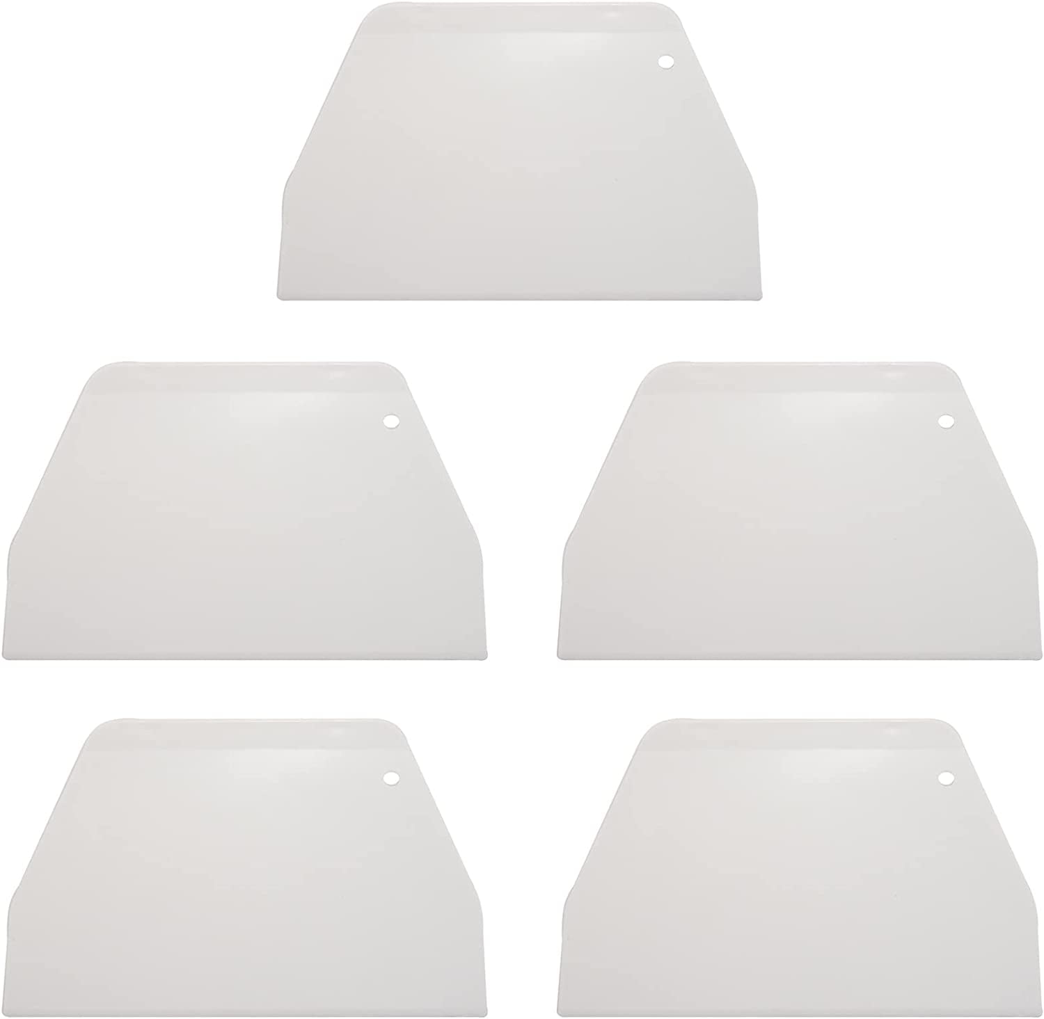 5 pieces 19 cm x 12.5 cm flat plastic white pastel decorator paste ...