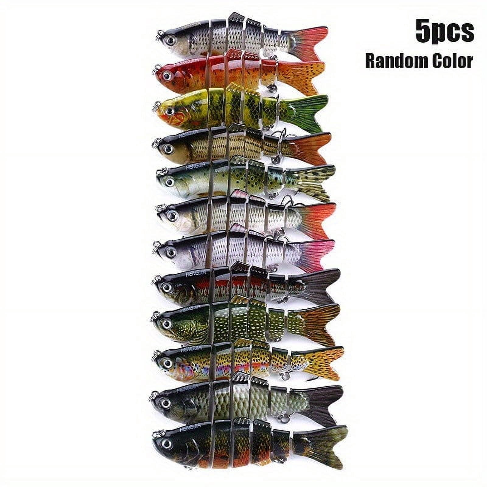 5 pieces - Multi-jointed Swim Bait Fishing Bait for bass trout habitat Slow  Sinking Realistic fishing bait kit Swim Bait Fresh Water Sea (random color)  - Walmart.com