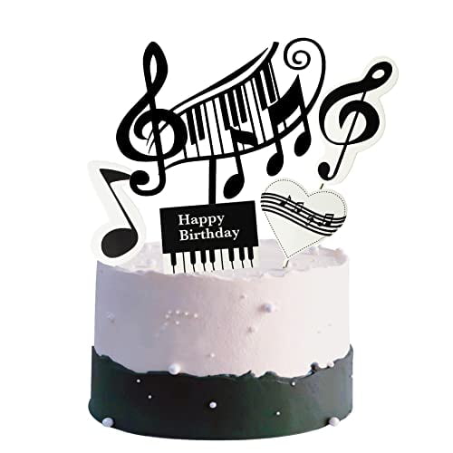 (5 pieces) Music Birthday Cake Decoration, Music Cake Topper Decoration, Music Birthday