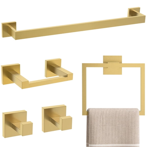 5-pieces Set Brushed Gold Set A Bath Hardware Accessory Set