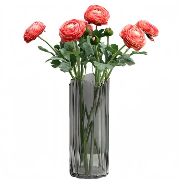 5 pieces of 19.6" artificial flowers with realistic touch plush stems, silk flowers for center tables, family, weddings, bouquets, parties