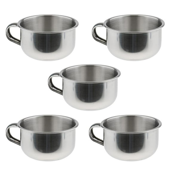 5 pieces stainless steel men's shaving soap dish mug cup with stainless steel