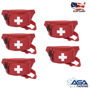 5 pk - First Aid Waist Pack Fanny Pack - Lifeguard Baywatch Style Emergency EMT