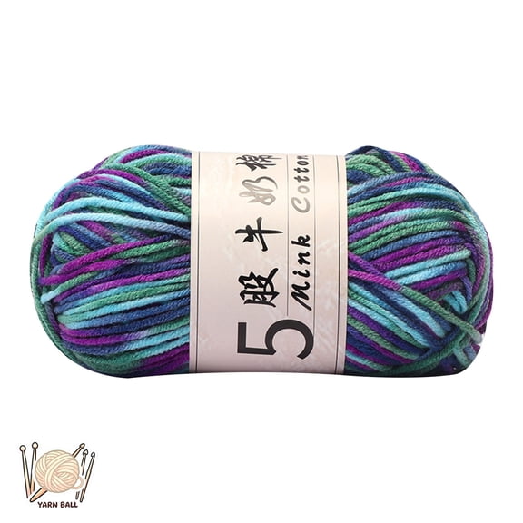 5‑ply Milk Cotton Crochet Cheap Yarn Ball, Gradient Color, Premium Craft Soft Warm Yarn for Knitting Amigurumi Dolls, Pendants, Coasters, Cushions, Small Blankets, Baby Crafts, Slippers, Hats