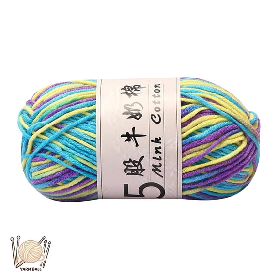 5‑ply Milk Cotton Crochet Cheap Yarn Ball, Gradient Color, Premium Craft Soft Warm Yarn for Knitting Amigurumi Dolls, Pendants, Coasters, Cushions, Small Blankets, Baby Crafts, Slippers, Hats